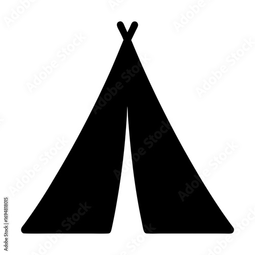 Explore camping tent icon vector illustration simple design for outdoor adventure and travel gear