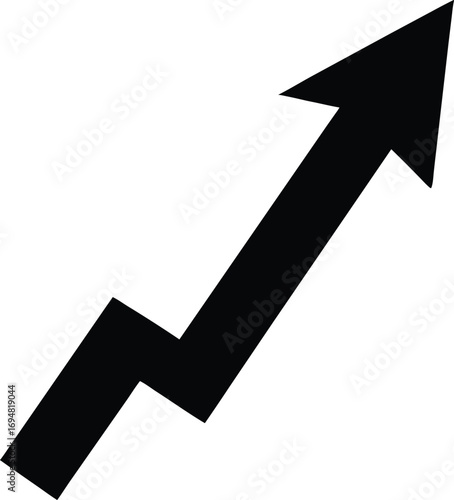 3d rising arrow with realistic shadow creative concept Vector illustration