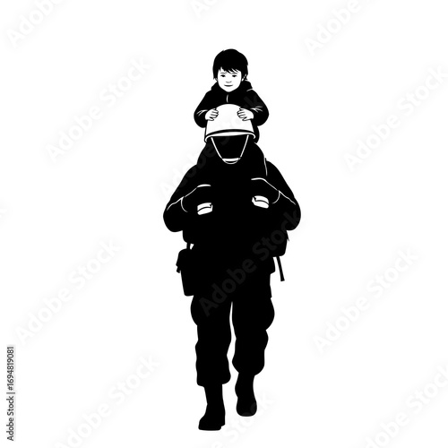 vector illustration of a soldier