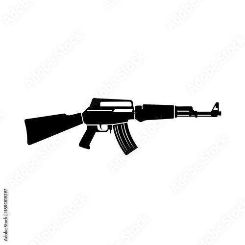 assault rifle isolated on white