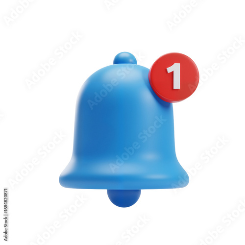 Wallpaper Mural Blue Notification Bell with Red Alert – Symbol of Attention, Connectivity, and Digital Awareness Torontodigital.ca