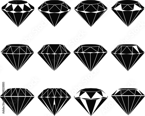 Bold Silhouette Diamond Icons.700Z