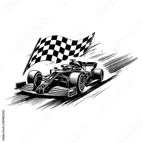 Checked Flag Dash To The Line