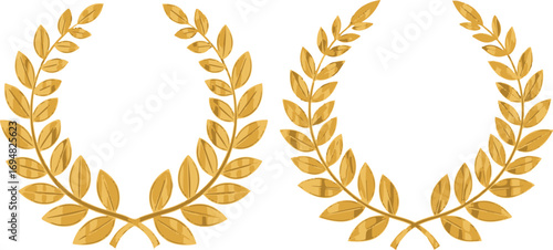 Golden branch with leaves botanical illustration element for design projects and autumn designs