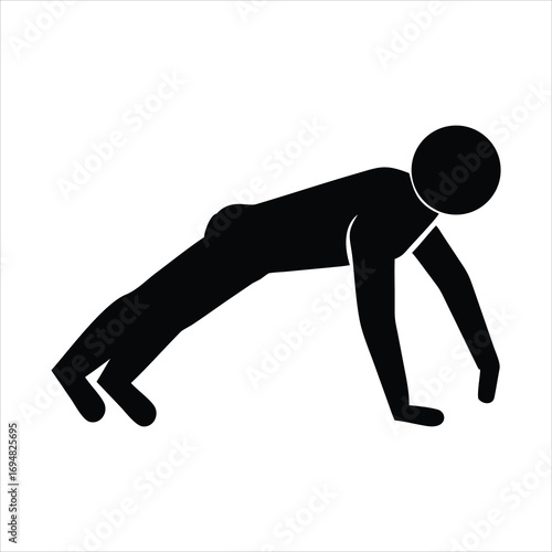 Silhouette of a person doing a push up exercise