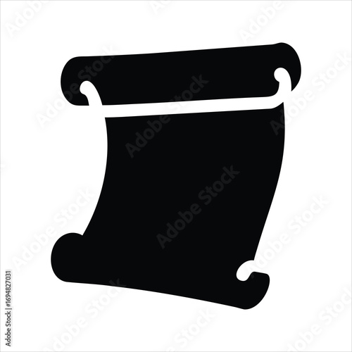 Black silhouette of a rolled scroll or parchment