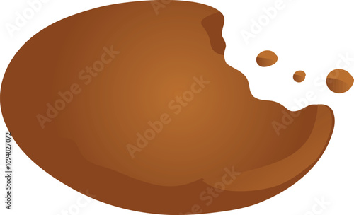 Delicious bitten cookie with crumbs, warm brown tones, and simple design. Perfect for bakery logos, recipe blogs, dessert graphics, and festive holiday projects.