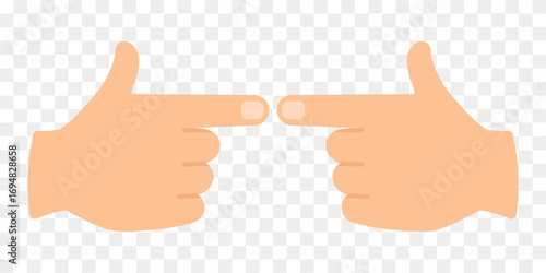 Two pointing hands opposite each other icon