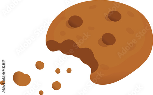 Bitten Chocolate Chip Cookie