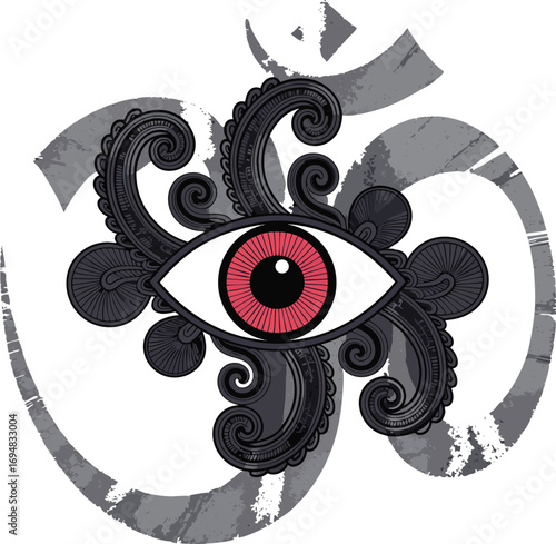 Mystical Third Eye and Om Symbol