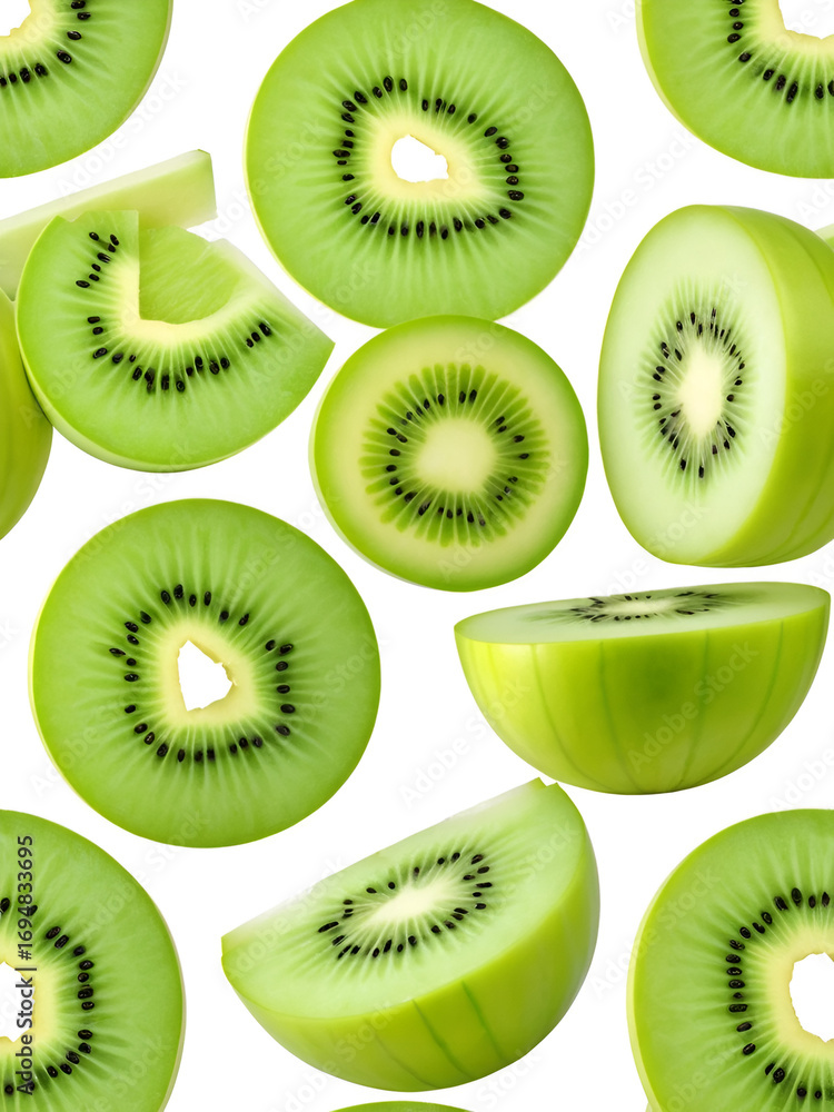 Fototapeta premium sliced honeydew melon isolated on white background