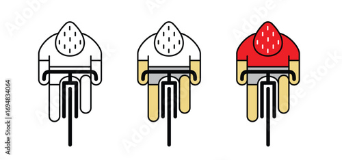 World Bicycle day race tour. Sport icon. Cyclist, cycling symbol. Mountain bike active transport. Bicycle road tour background. Bicycle race road. Bike journey. Place location pointer, pin. 
