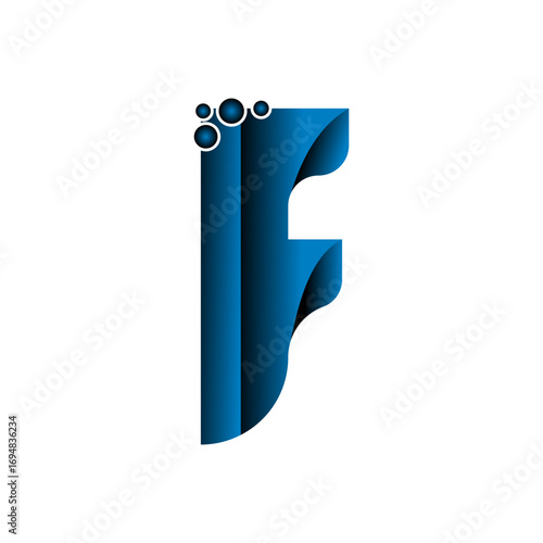 Creative Blue Letter F Logo Design with Modern Abstract Style
