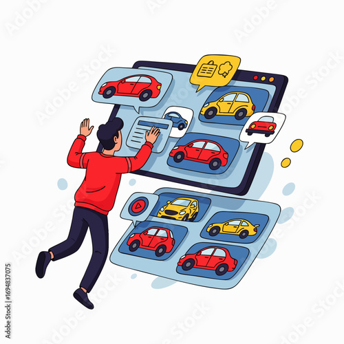 A person navigates an intuitive online platform, exploring a diverse selection of affordable and reliable pre-owned vehicles for smart budget-friendly car buying.