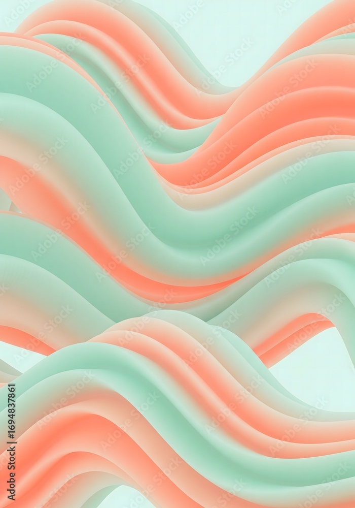 Abstract Background with Soft Pastel Waves. AI Generated Abstract Background with Soft Pastel Waves. AI Generated