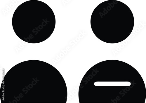 Two Minimalist Stylized Human Icons on White Background user icon person icon