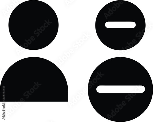 Two Minimalist Stylized User Icons on White Background person icon silhouette