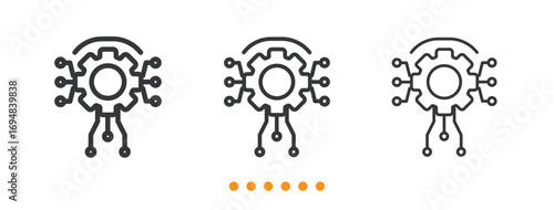 Central processing unit icon. Thin line icon vector