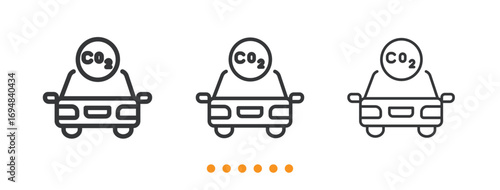 Vehicle CO2 emissions icon. Thin line icon vector
