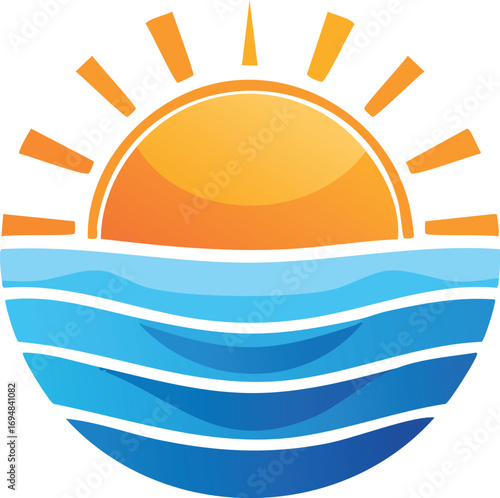 sea or ocean with sun and water silhouette