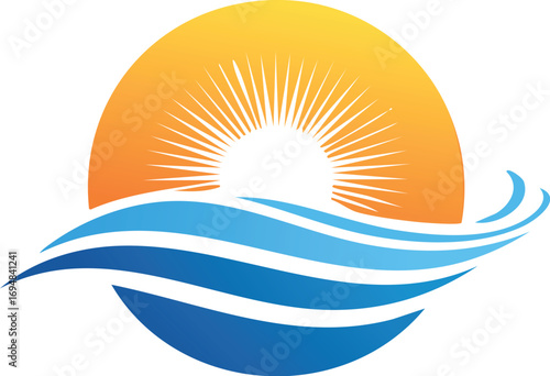 sea or ocean with sun and water silhouette