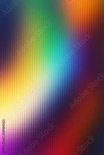 Gradient glass strip illustration of abstract background with vertical lines and a vibrant rainbow gradient of colors, creating a dynamic and energetic visual effect background