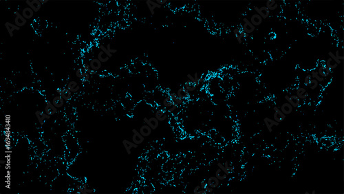 Dark abstract digital texture with fine glowing cyan-blue lines. Futuristic, mysterious, and high-tech atmosphere, resembling electric currents