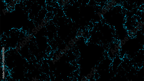 Dark abstract digital texture with fine glowing cyan-blue lines. Futuristic, mysterious, and high-tech atmosphere, resembling electric currents