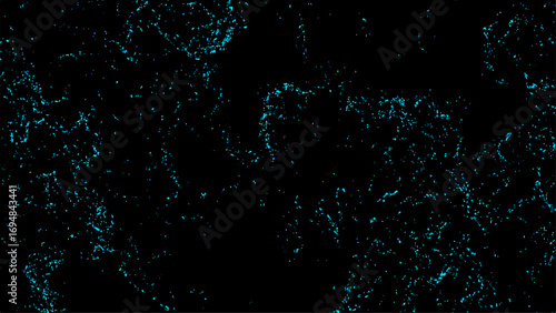 Dark abstract digital texture with fine glowing cyan-blue lines. Futuristic, mysterious, and high-tech atmosphere, resembling electric currents