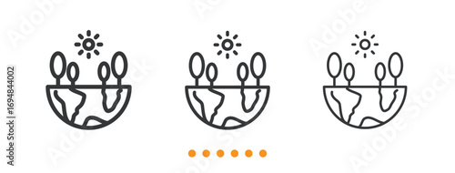 Ecosystem icon. Thin line icon vector