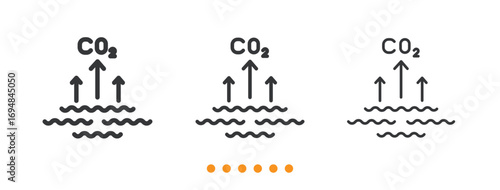 Blue Carbon icon. Thin line icon vector