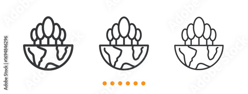 Ecosystem icon. Thin line icon vector