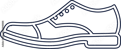 Simple men’s shoe line vector illustration, perfect for boutique branding, e-commerce shops, lifestyle ads, and modern fashion posters.