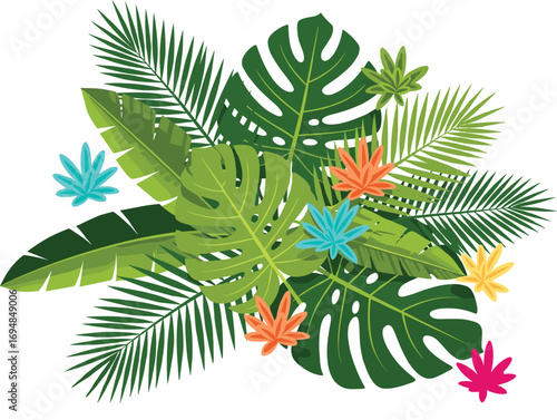 Isometric Jungle Leaves and Plants Vector Pack.
