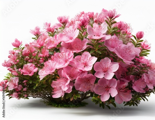 Wallpaper Mural lush blooming pink flowering shrub with white background Torontodigital.ca