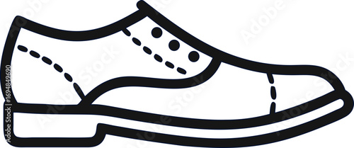 Clean men’s shoe outline vector logo, great for footwear businesses, fashion advertisements, online marketing, and lifestyle branding.