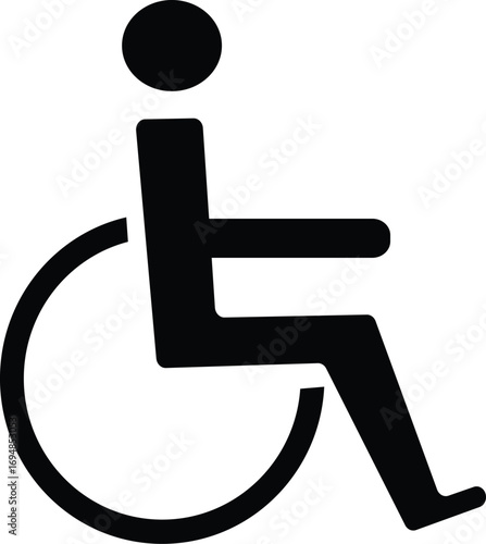 Universal accessibility symbol showing person in wheelchair for disabled access and inclusivity