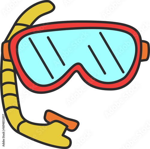 Ilustração de máscara de mergulho com Snorkel