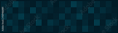 Soft and smooth abstract halftone gradient dots technology. Halftone gradient background. Futuristic pattern of dots collected in squares. Color effects in vector.