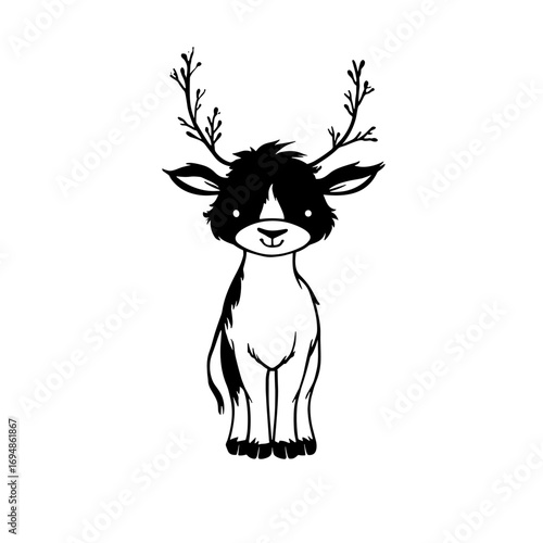 calve. calve simple black and white line art vector logo