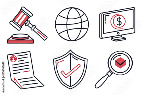 Vector art of business and finance icon set for presentation