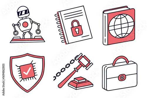 Vector art of cybersecurity and data protection icons