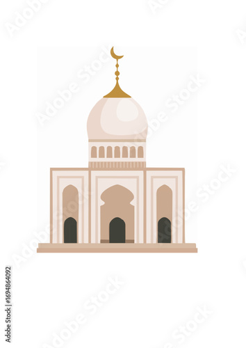 Taj mahal mosque building icon.ai