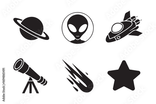 Collection of sci fi and space themed icons