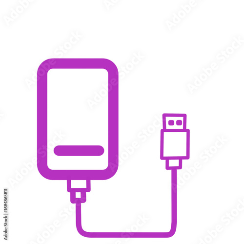 Modern device charging with USB cable for seamless connectivity and power