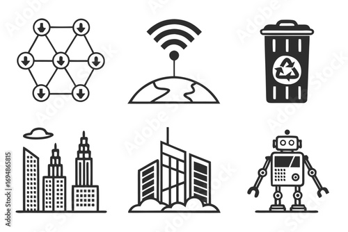 Vector art of smart technology vector illustration set design