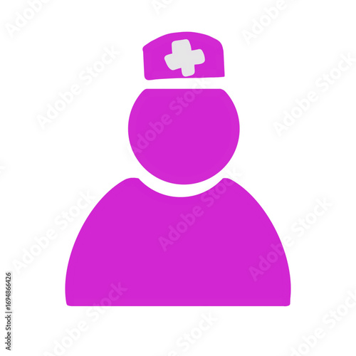 Caring nurse icon with cross emblem, symbolizing healthcare and medical assistance