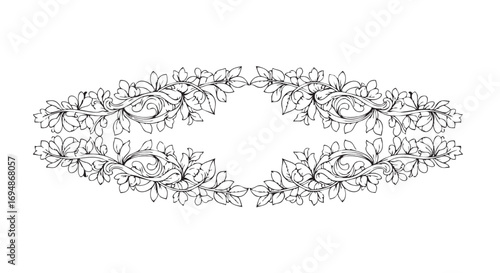 Decorative Vector Pattern with Floral and Leaf Elements in Organic Style for Elegant Design