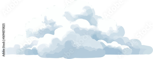 Dreamlike cluster of soft, ethereal clouds in a serene blue and white palette, symbolizing freedom and the vastness of the natural world