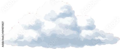 Fluffy Cumulus Cloud Illustration - Watercolor Style